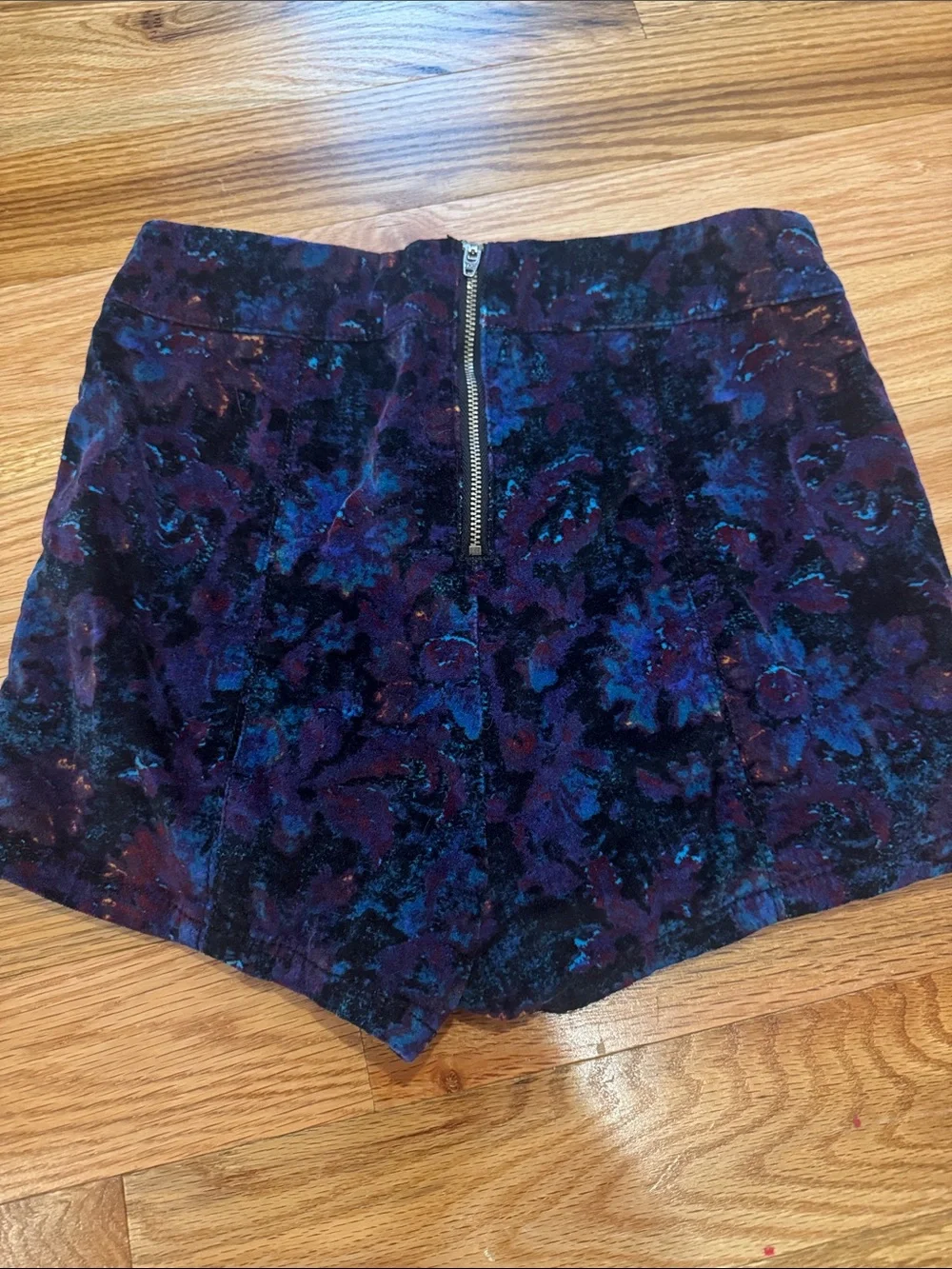 Urban Outfitters Kimchi Blue Velvet Floral High-Waist Shorts